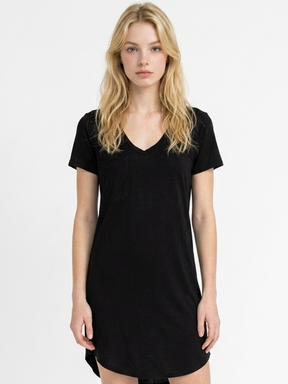 Z SUPPLY | Black V-Neck Short Sleeve T-Shirt Dress Women’s Size Medium